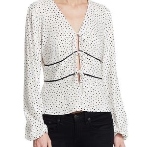 Scripted polka dot blouse NWT from Saks